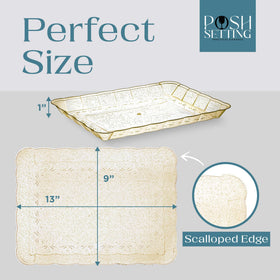 Posh Setting glitter gold serving tray at a dessert station for treats.