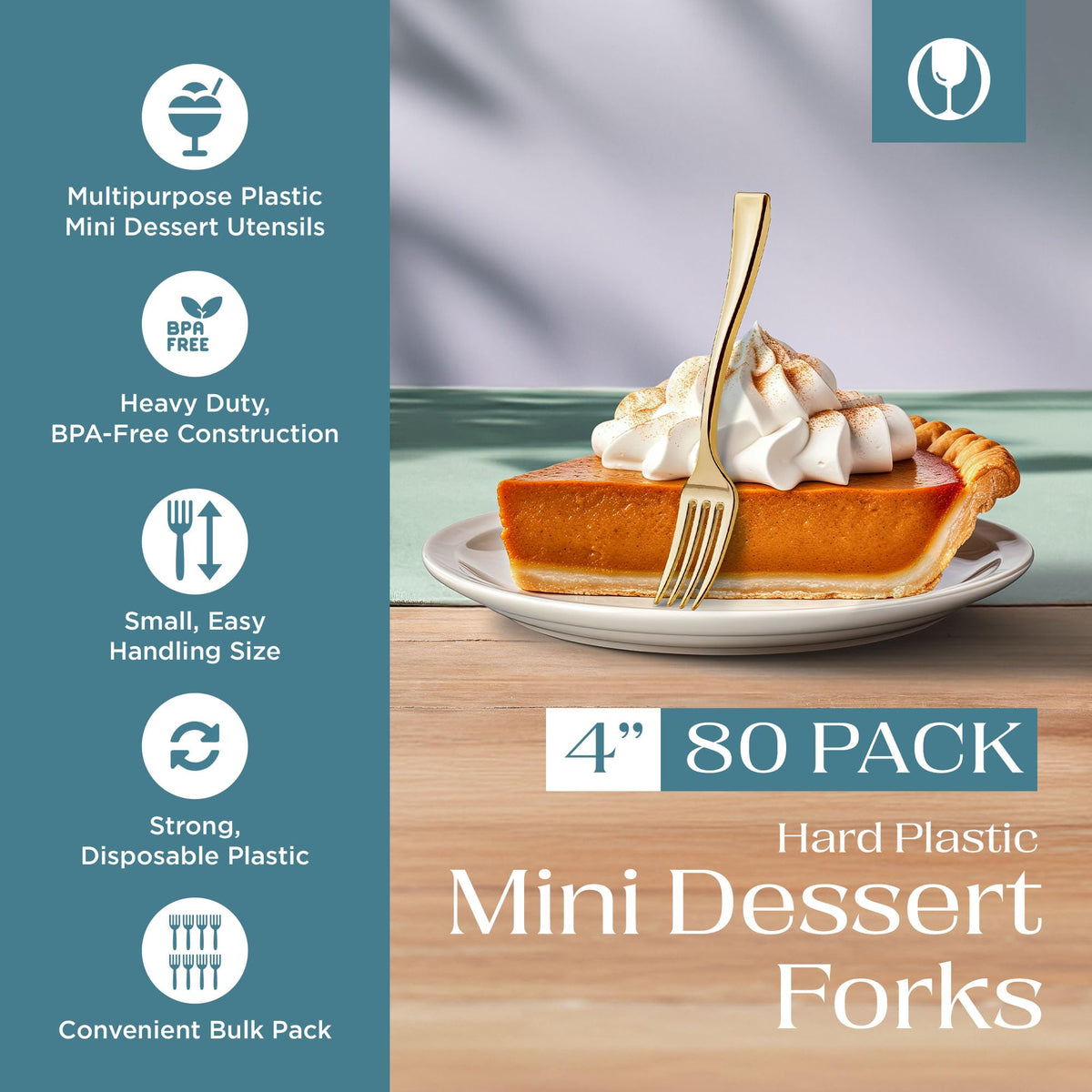 Posh Setting gold plastic mini forks dessert 4-inch perfect for elegant tasting.