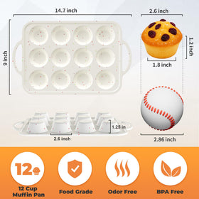 POSOSTO 12-cup regular-size silicone muffin pan ideal for small treats.
