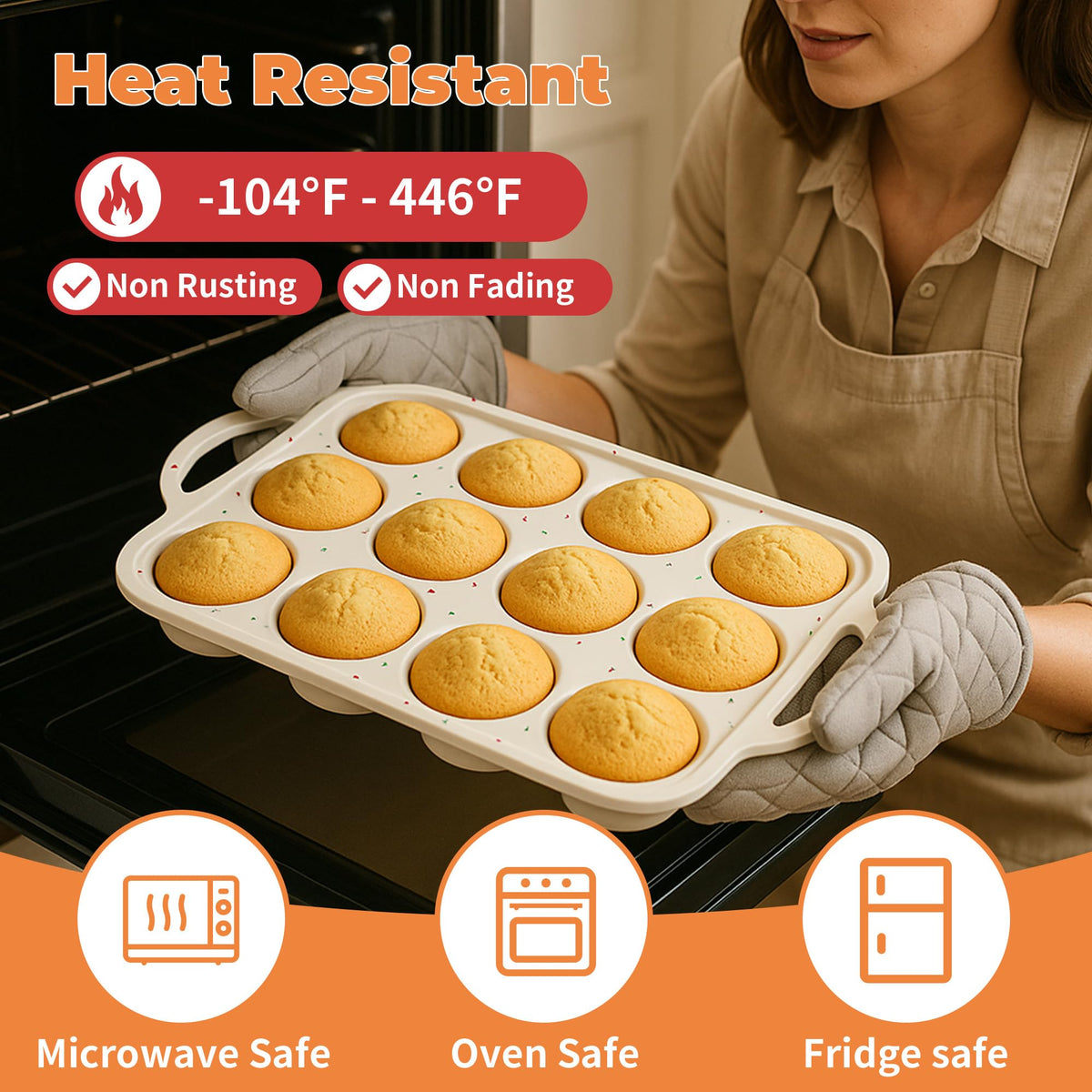 POSOSTO BPA-free silicone pan safe for microwave, oven, and fridge use.