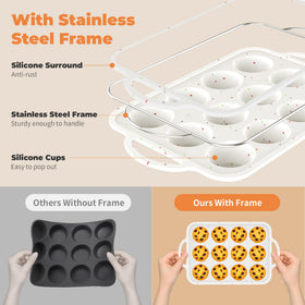 POSOSTO muffin pan nonstick surface ensures clean release of muffins.