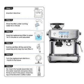 Possiave filter compatible with Breville BES980XL and other listed models.