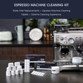 Pos­siave cleaning tablets for espresso cycle; quick 5-minute maintenance.