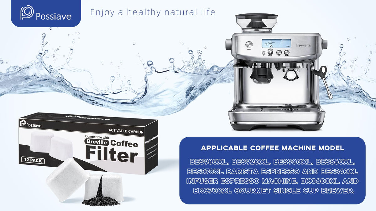 Possiave filter in Breville machines demonstrates smoother water flow for potential flavor lift.