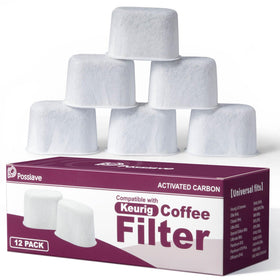 Posiave 12-pack water filter packaging for Keurig boosts flavor with coconut carbon