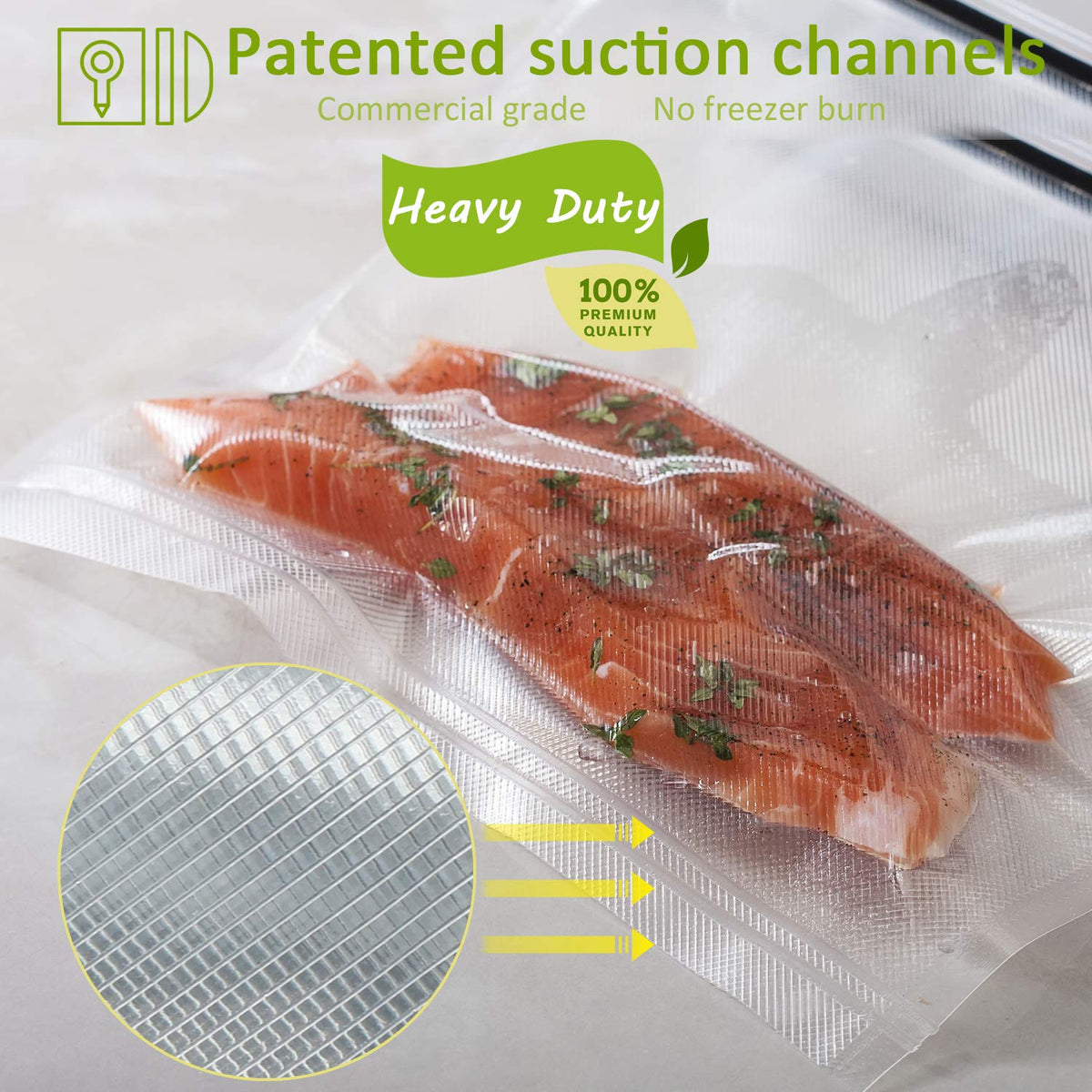 Potane 8x20 bag rolls ideal for compact meal prep and organization.