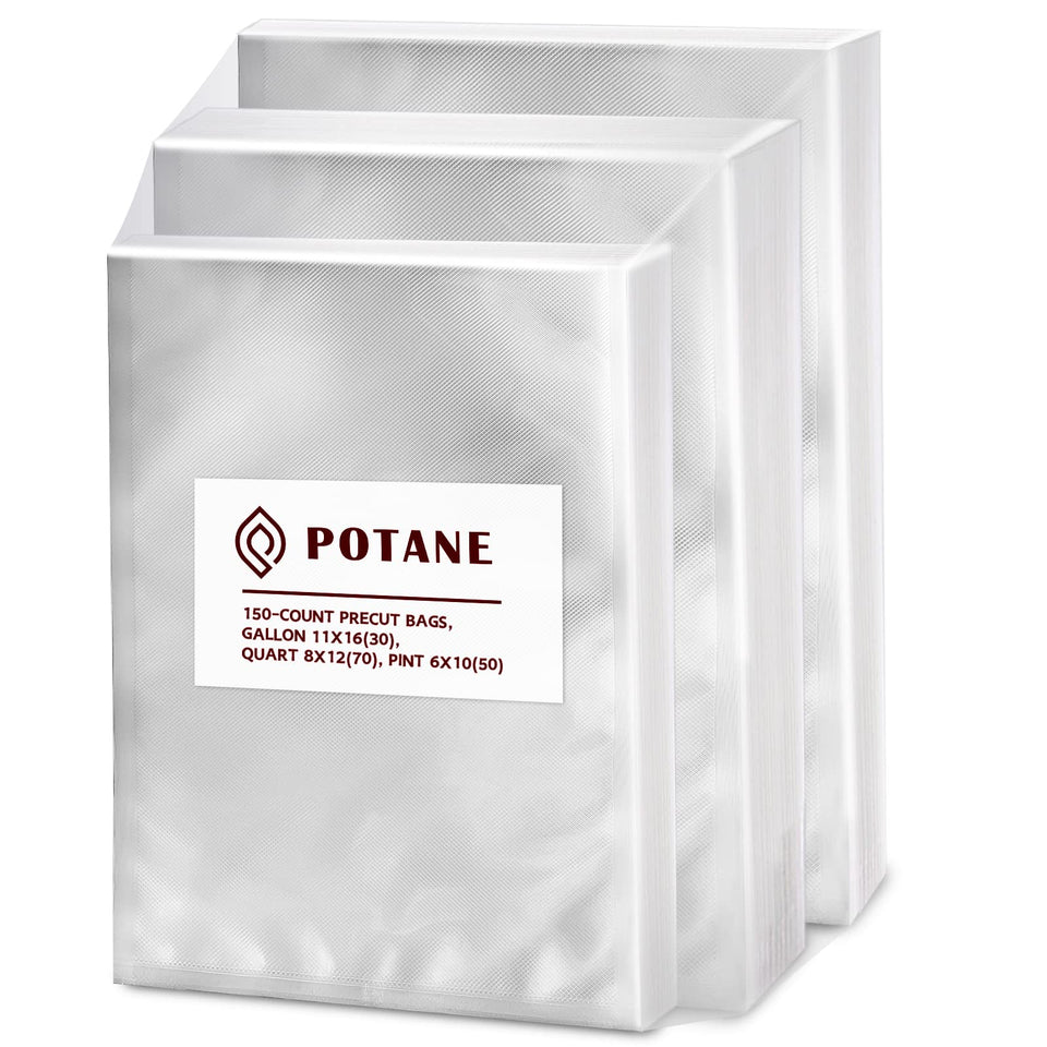 Potane 11x16 gallon vacuum bag showing bulk food seal and freshness