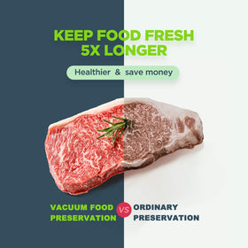 Potane vacuum sealer slope-top design prevents juice draw during sealing.