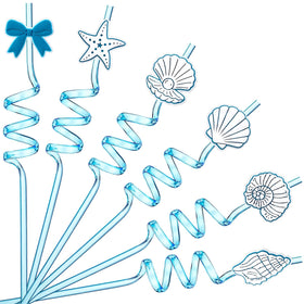 Potchen blue starfish straw set adds vibrant coastal party vibes