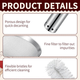 Potchen cleaning brushes in stainless steel kit for easy maintenance