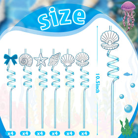 Potchen reusable coastal straw with toppers for celebrations