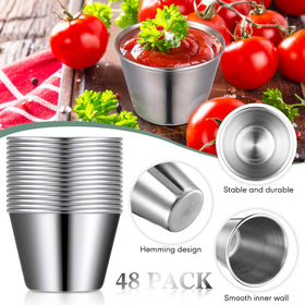 Potchen silver condiment cups are dishwasher-safe and reusable for everyday use