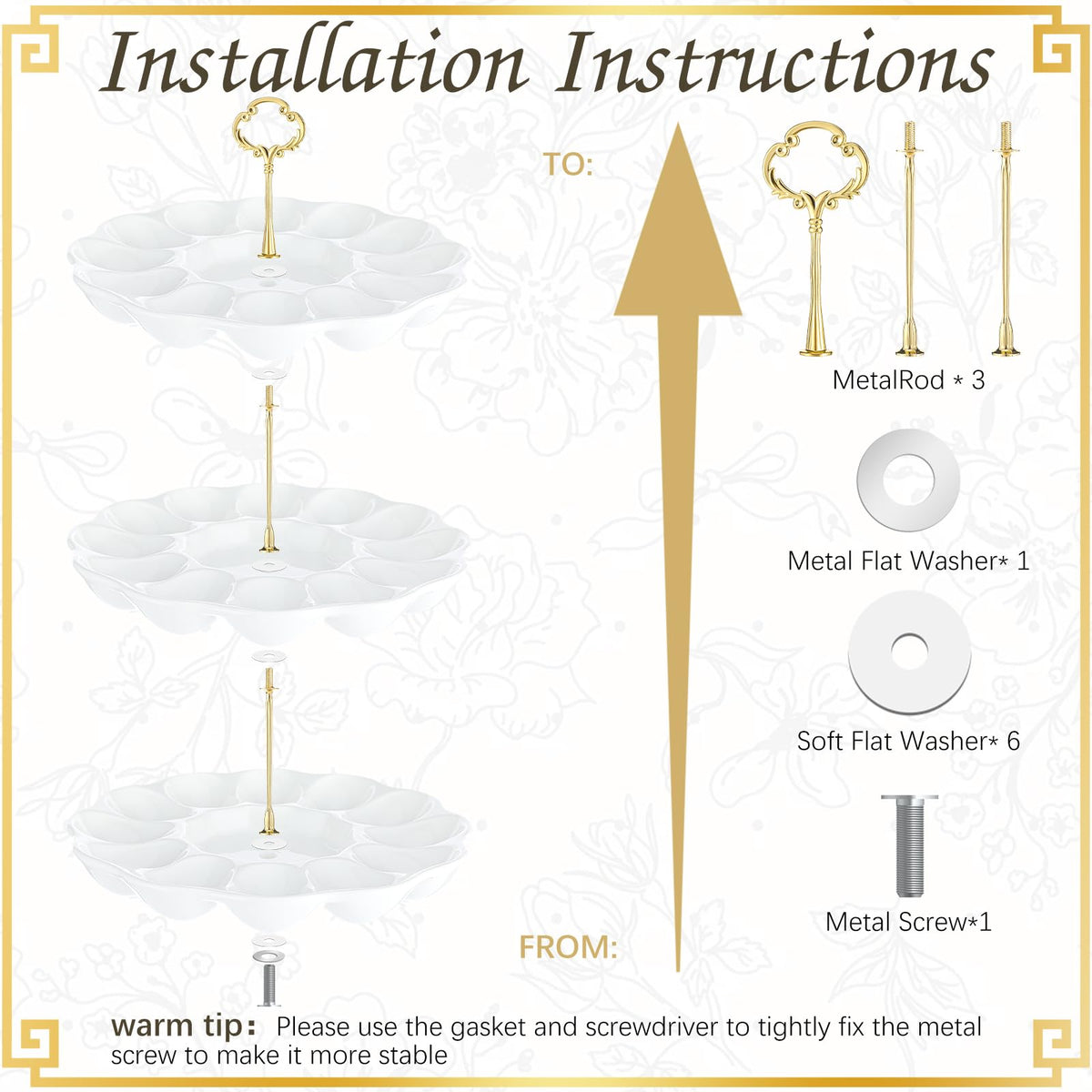 Potchen 12-egg-slot-per-tier layout keeps eggs organized and accessible.