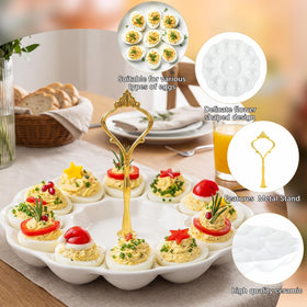 Potchen zinc stand with non-slip pads provides stable, safe egg serving