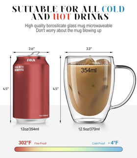 Potdoctor clear borosilicate mug with ergonomic handle for comfortable grip.