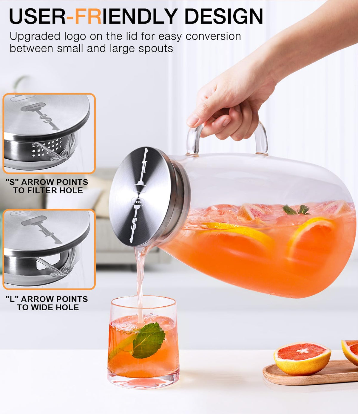 Potdoctor glass pitcher 1 gallon ideal for large gatherings.