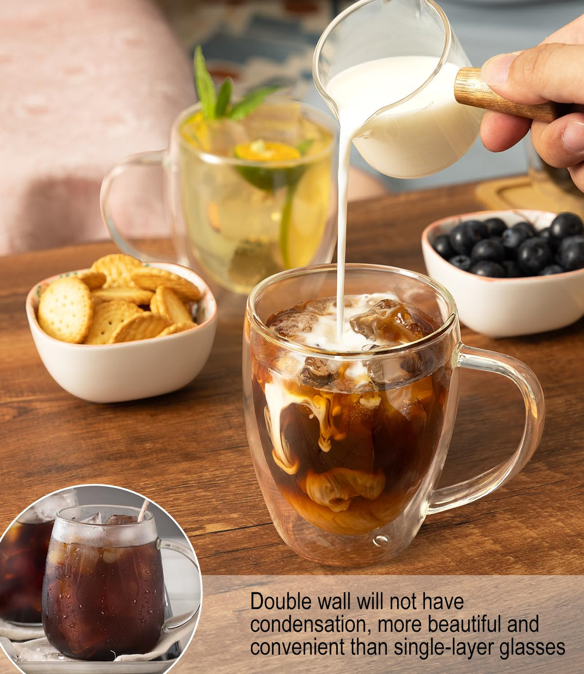 Potdoctor heat-resistant mug safe for hot or iced beverages.