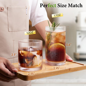 Potdoctor ribbed 12oz rocks glass ideal for whiskey on the rocks.