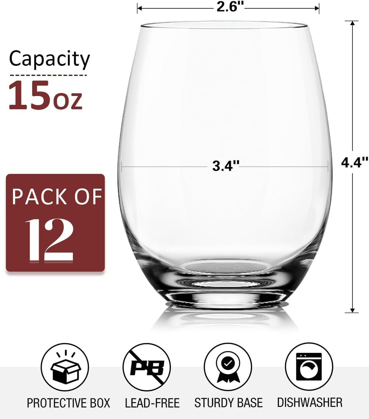 Potdoctor stemless wine glass highlights aromas for richer tasting.