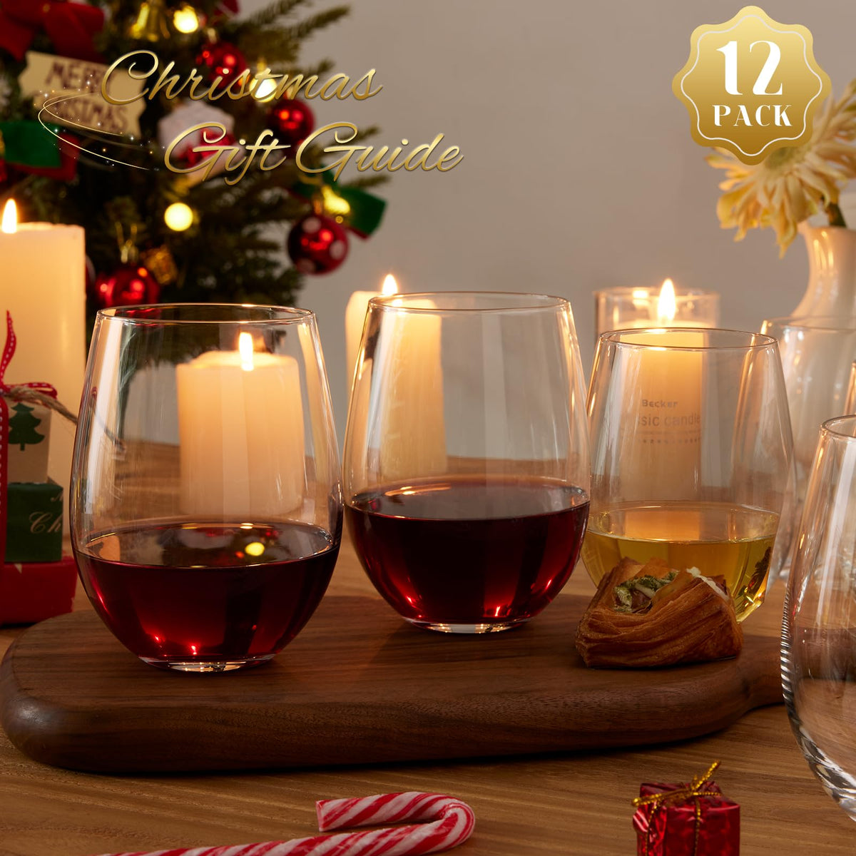 Potdoctor stemless wine glass with curved body for comfortable grip.