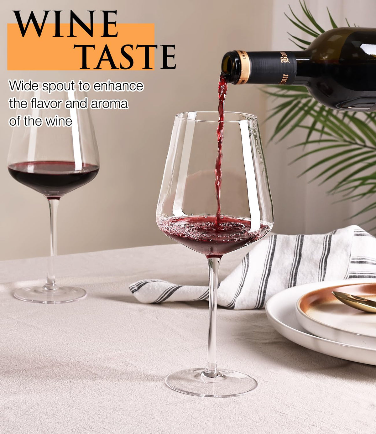 Potdoctor crystal-clear wine glass showcases color and aroma.
