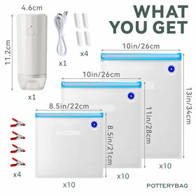 PotteryBag auto pump for sous vide ensures quick, reliable vacuum sealing.