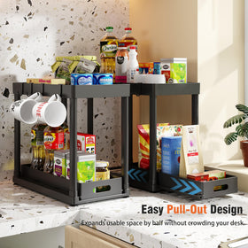 POUGNY two-tier under-cabinet storage optimizes vertical space