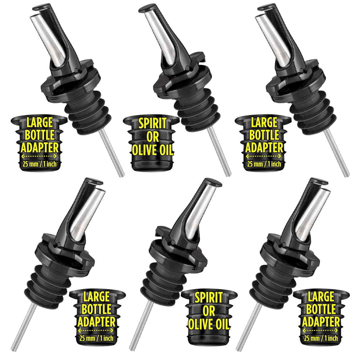 Poura 3-in-1 liquor pour spout front view for precise pours
