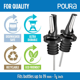 2-pack Poura spouts deliver consistent pours and durable performance.