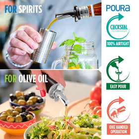 Poura BPA-free, dishwasher-safe pour spout keeps bottles pristine and hygienic at home or bar.