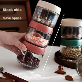 Povinmos snack prep jar ideal for kids' lunches.