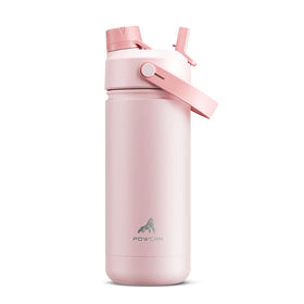 Powcan 18oz insulated bottle with straw lid for leak-proof cold hydration on the go