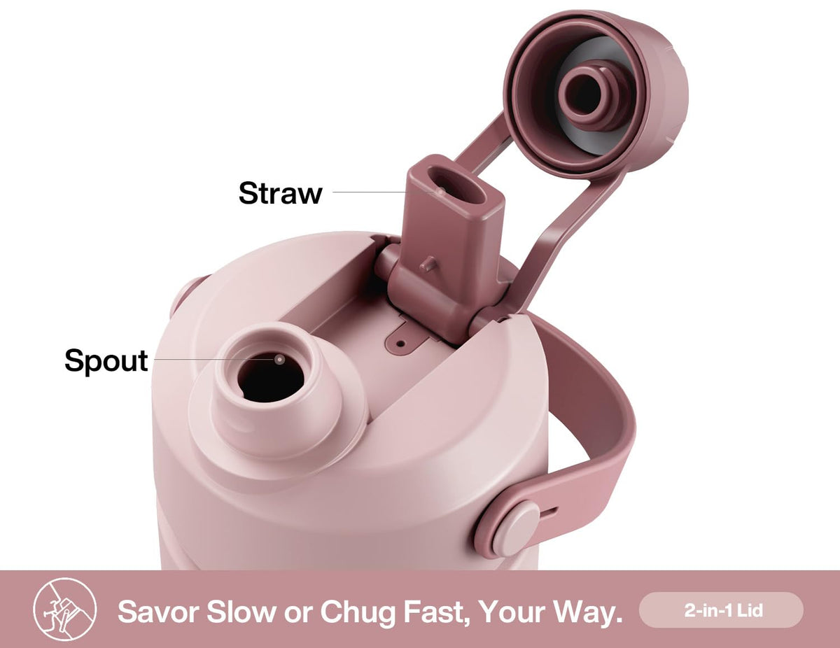 POWCAN bottle with straw lid supports quick sips during workouts.