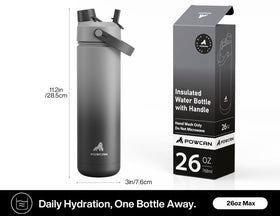 POWCAN 26oz bottle seal is leak-proof to prevent spills