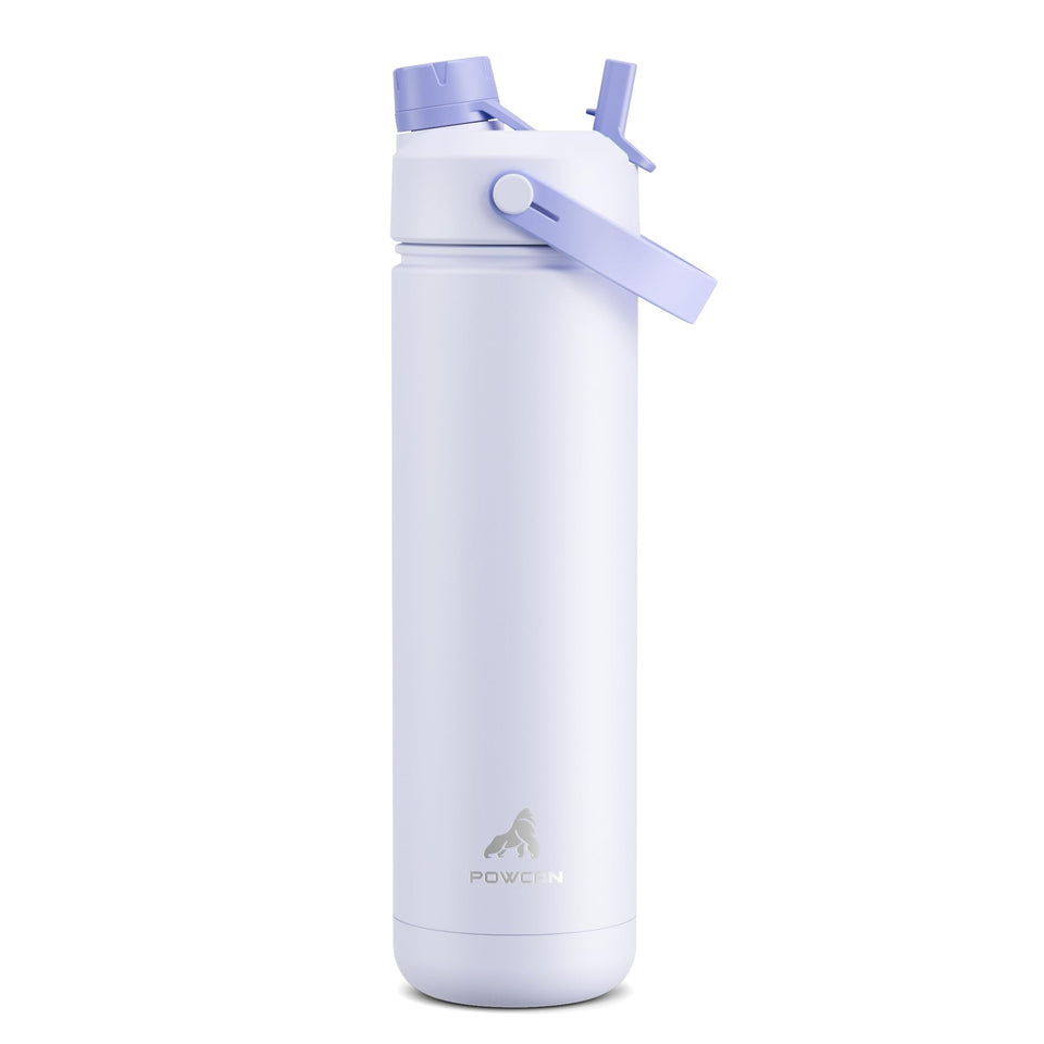 POWCAN Lupine 26 oz bottle with 2-in-1 lid for easy sipping on the go.