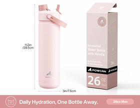 POWCAN bottle wide-mouth opening allows quick filling and easy cleaning