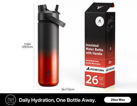 POWCAN stainless steel construction highlights durability and BPA-free material.