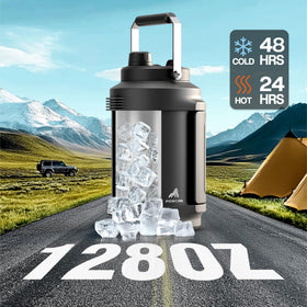 POWCAN 2in1 lid with straw and spout enables easy sipping on the go.