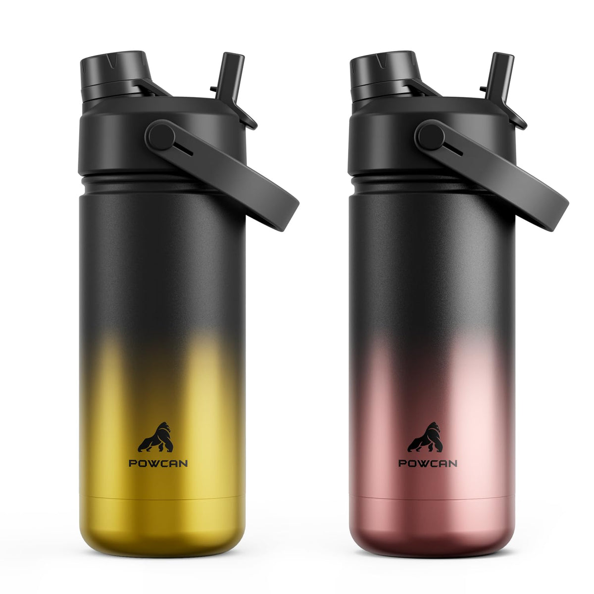 POWCAN 2-pack 18 oz kids bottle with leakproof lid prevents leaks in backpacks