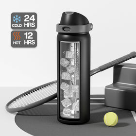 POWCAN insulated bottle keeps beverages cold up to 24 hours on outdoor adventures.