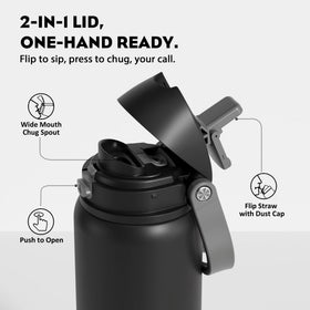 POWCAN bottle with leakproof cap protects bags and gear during travel.