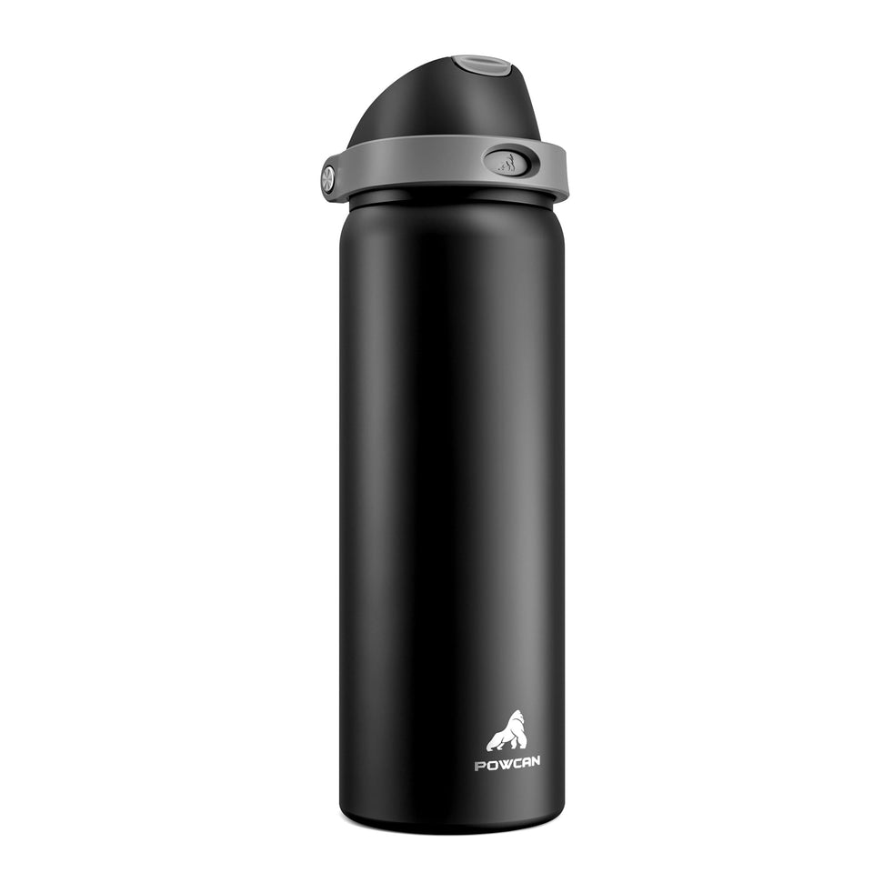 POWCAN 32 oz bottle with one-hand lid for quick hydration on the go.