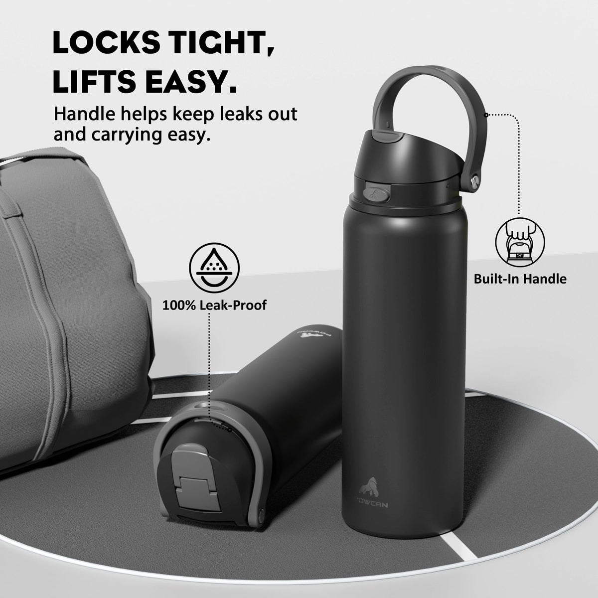POWCAN with a stable silicone base stays steady on desks or trails.
