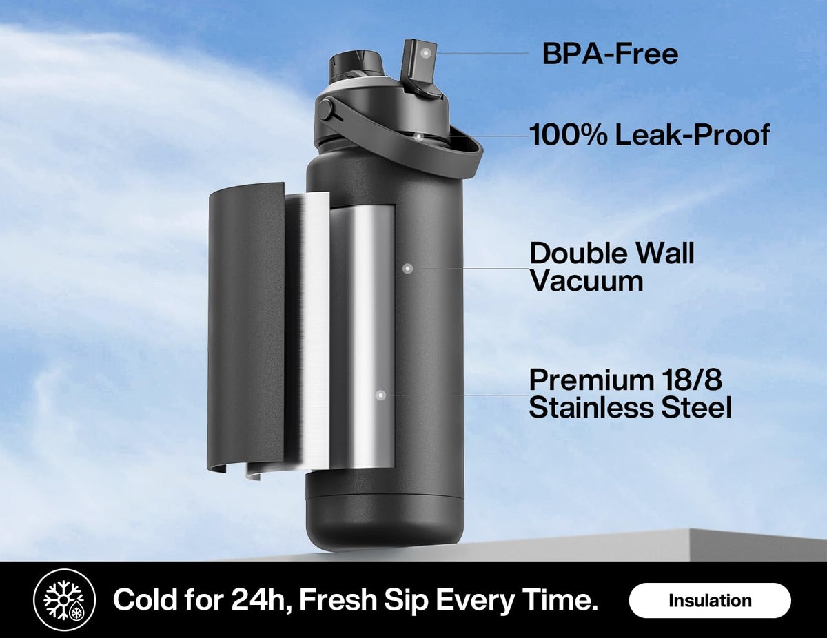 POWCAN bottle condensation-free exterior stays dry in bag