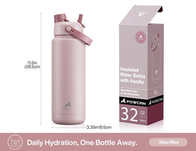 POWCAN 32 oz insulated bottle in a backpack during travel