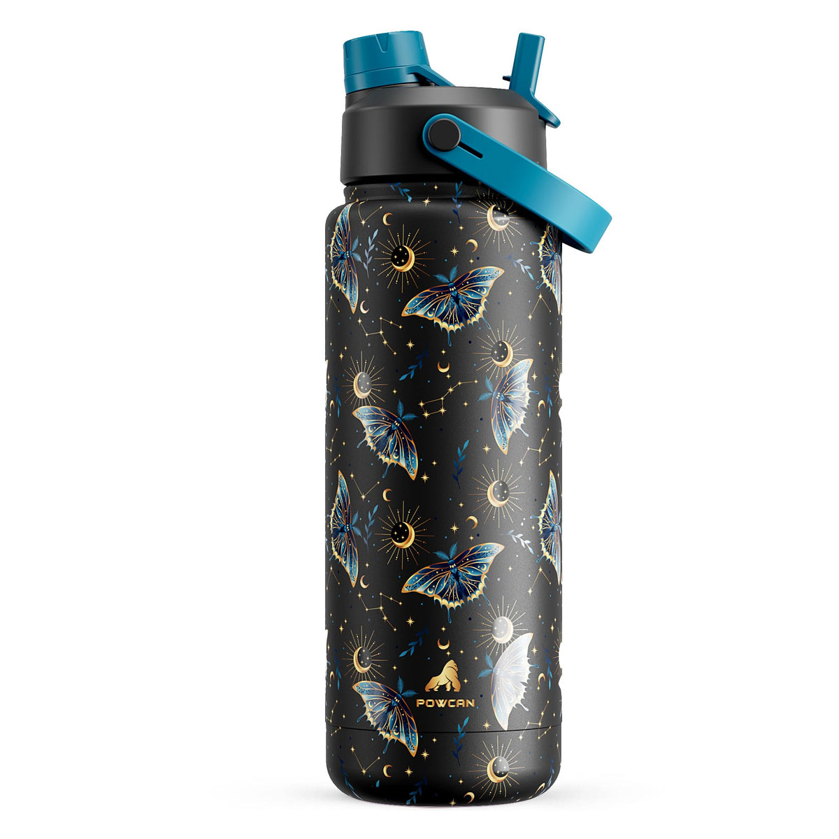POWCAN 32 oz bottle with straw lid, ideal for gym hydration
