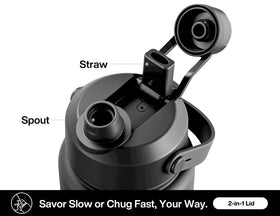 POWCAN bottle with spout for easy chugging during workouts.