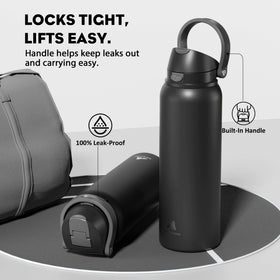 Powcan double-wall insulation keeps drinks cold for hours.