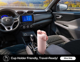 POWCAN 26 oz fits most car cup holders for effortless hydration on the go.