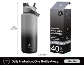 POWCAN bottle in a backpack highlights all-day hydration on the go.